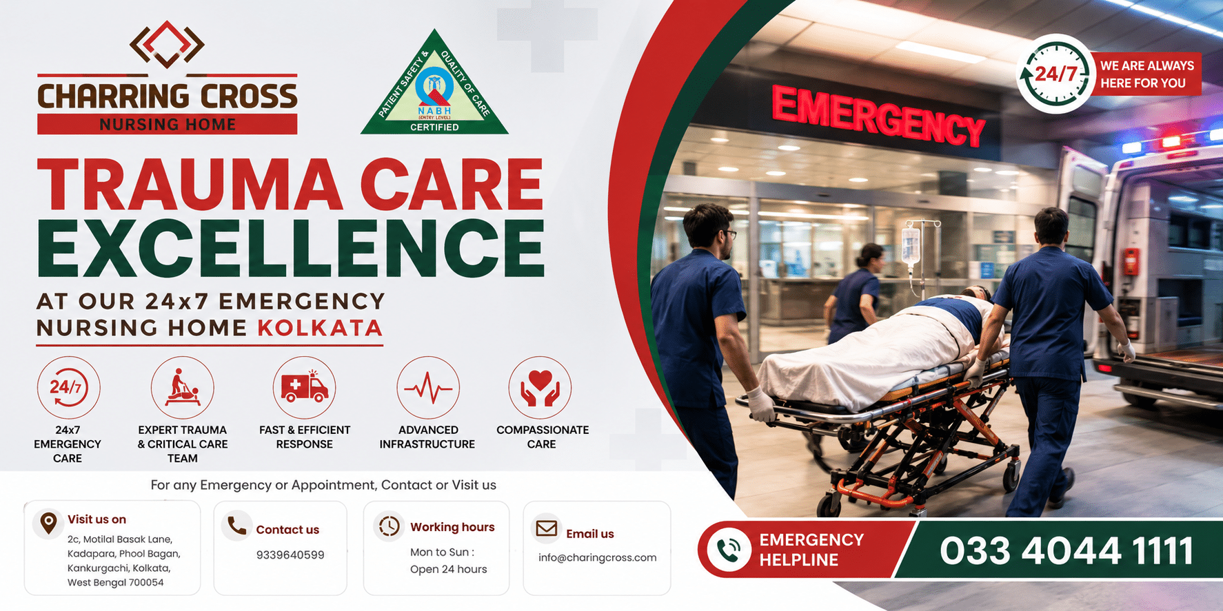 Trauma Care Excellence at our 24×7 emergency nursing home Kolkata